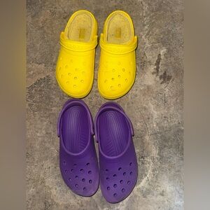 Yellow and Purple Clogs